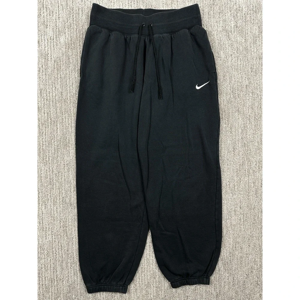 Nike Phoenix Fleece Women's M Black High-Waisted Oversized Joggers DQ5887-010